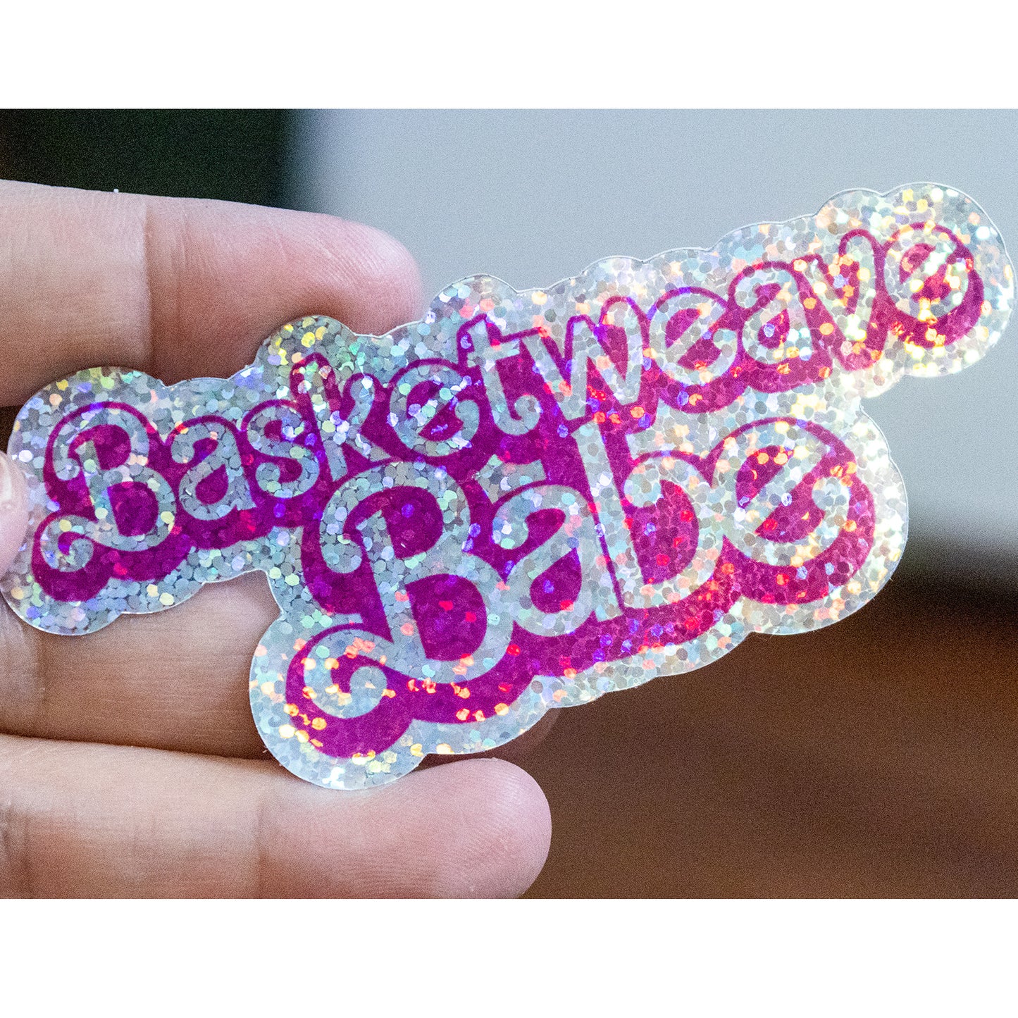 Glitter Basketweave Babe - Needlepoint Sticker