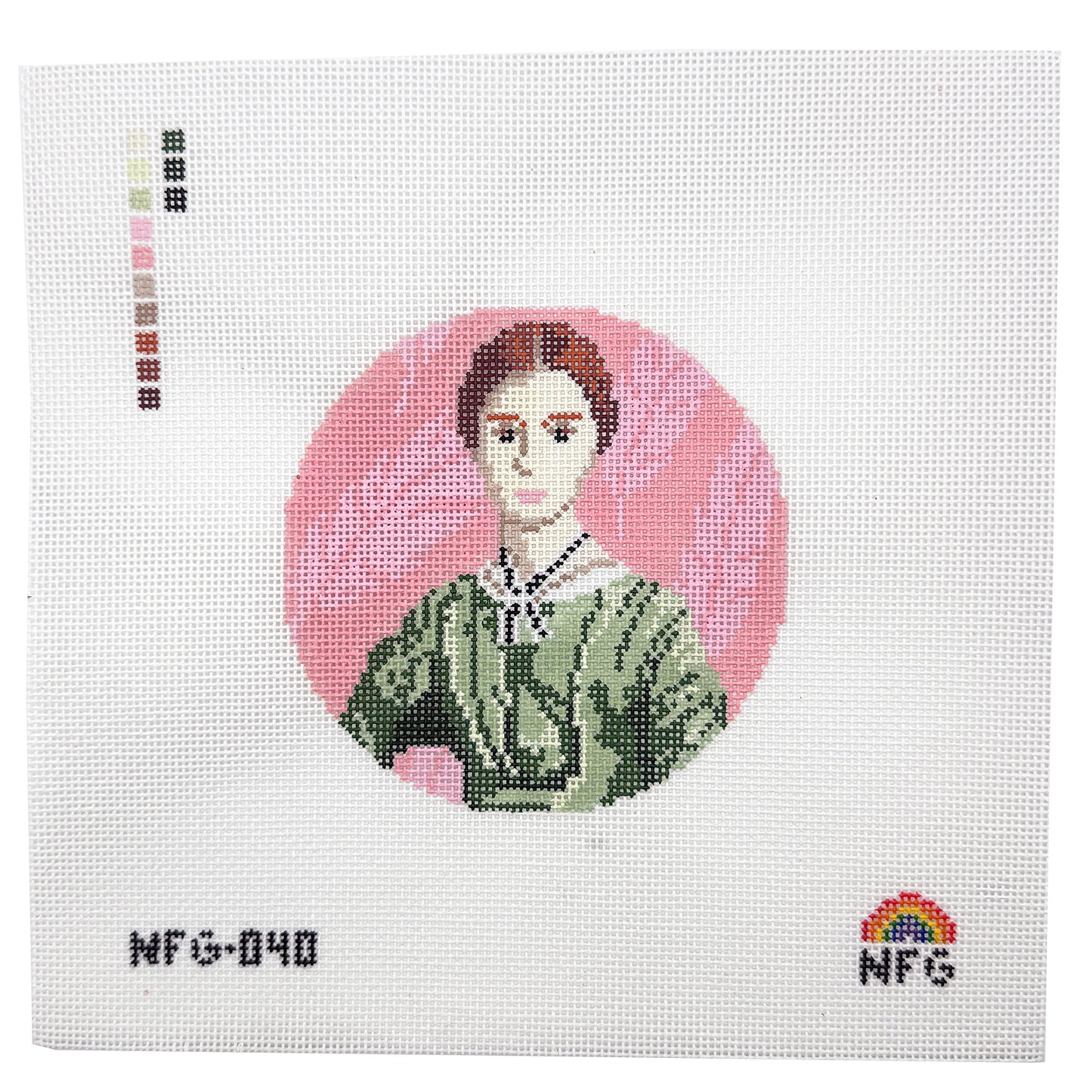 Emily Dickinson Round Needlepoint Canvas
