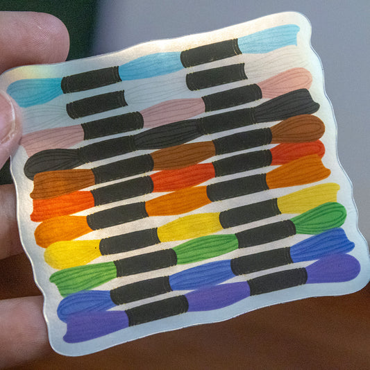 Holo Floss Pride Rainbow - Needlepoint Sticker