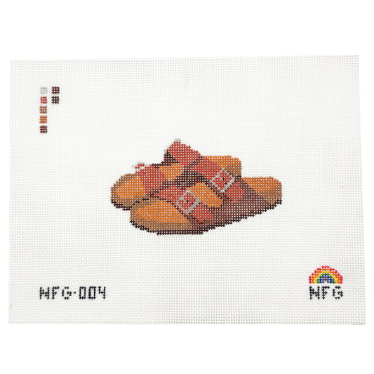 Leather "Birks" Sandals Needlepoint Canvas